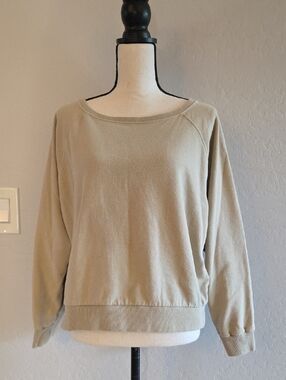 GAP Women's Beige Boat/Crewneck Pullover Sweatshirt Size Large Great Basic
